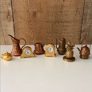 Vintage Brass and Copper Miniatures Decor Set